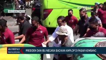 Presiden Joko Widodo dan Ibu Negara Bagikan Uang dan Sembako di Pasar Solo