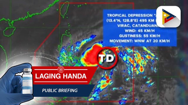 LPA na nasa silangan ng Catanduanes, naging bagyo na, pinangalanang Bagyong Amang...