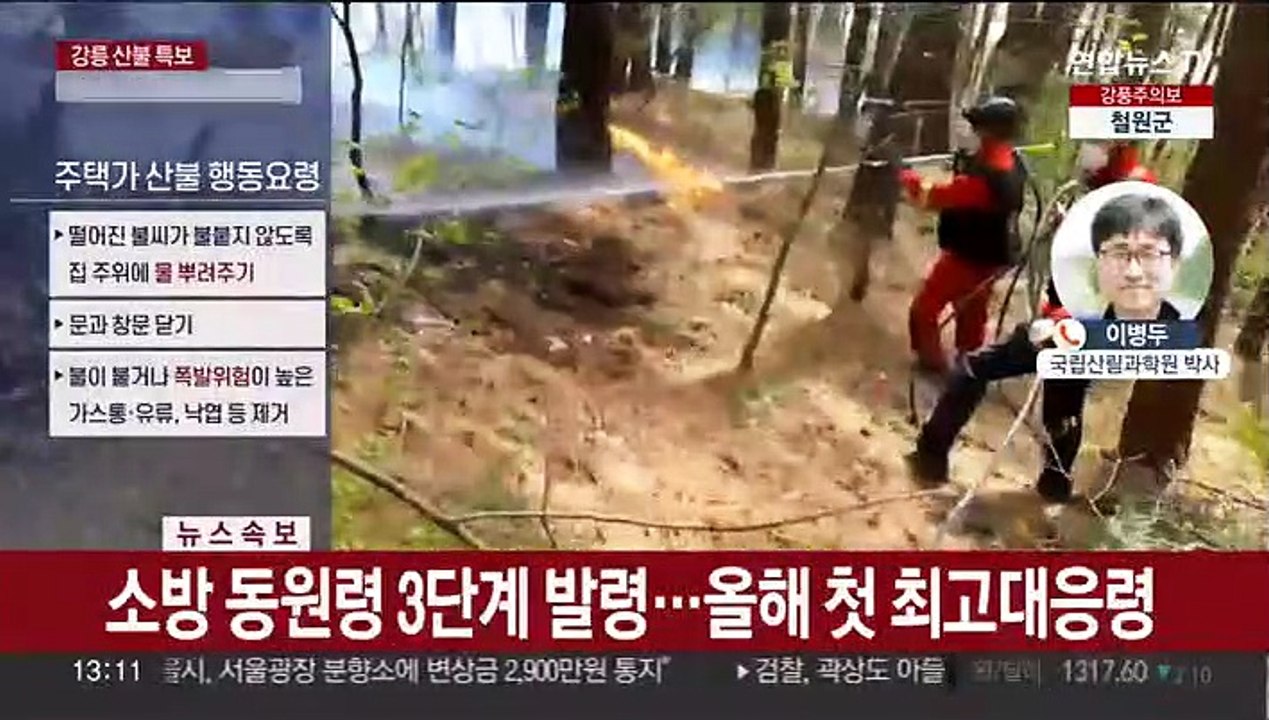 강릉 난곡동 산불…강풍 타고 민가 확산 주민대피