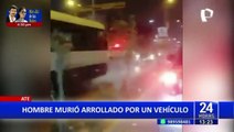 Ate: Sujeto fallece tras ser arrollado por un auto a gran velocidad