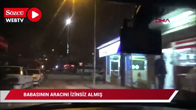 Araçtaki çocuklar, polisin 'dur' ihtarına uymayıp ortalığı birbirine kattı