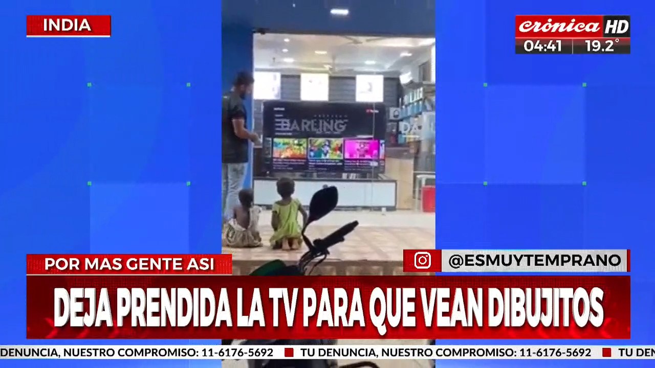 Comerciante deja la tv prendida para chicos de la calle