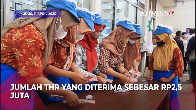 THR Cair! Puluhan Ribu Buruh di Kudus Terima Tunjangan Hari Raya Lebih Awal