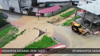 DİYARBAKIR'DA SAĞANAK; DERE TAŞTI