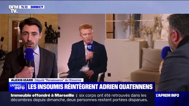 Réintégration d'Adrien Quatennens au sein de LFI: Je suis très surpris de voir que c'est un quasi non-évènement , réagit Alexis Izard, député Renaissance