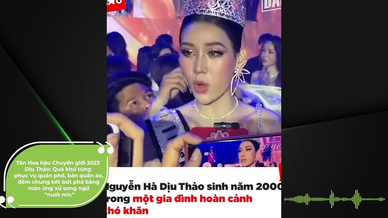 Tân Hoa hậu Chuyển giới 2023 - Dịu Thảo: Quá khứ từng phục vụ quán phở, bán quần áo, đêm chung kết bứt phá bằng màn ứng xử song ngữ “nuốt mic” | Điện Ảnh Net