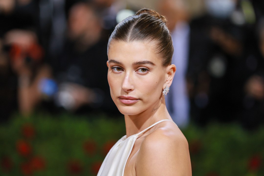 Hailey Bieber Layered an Itty-Bitty Zip-Up Top...