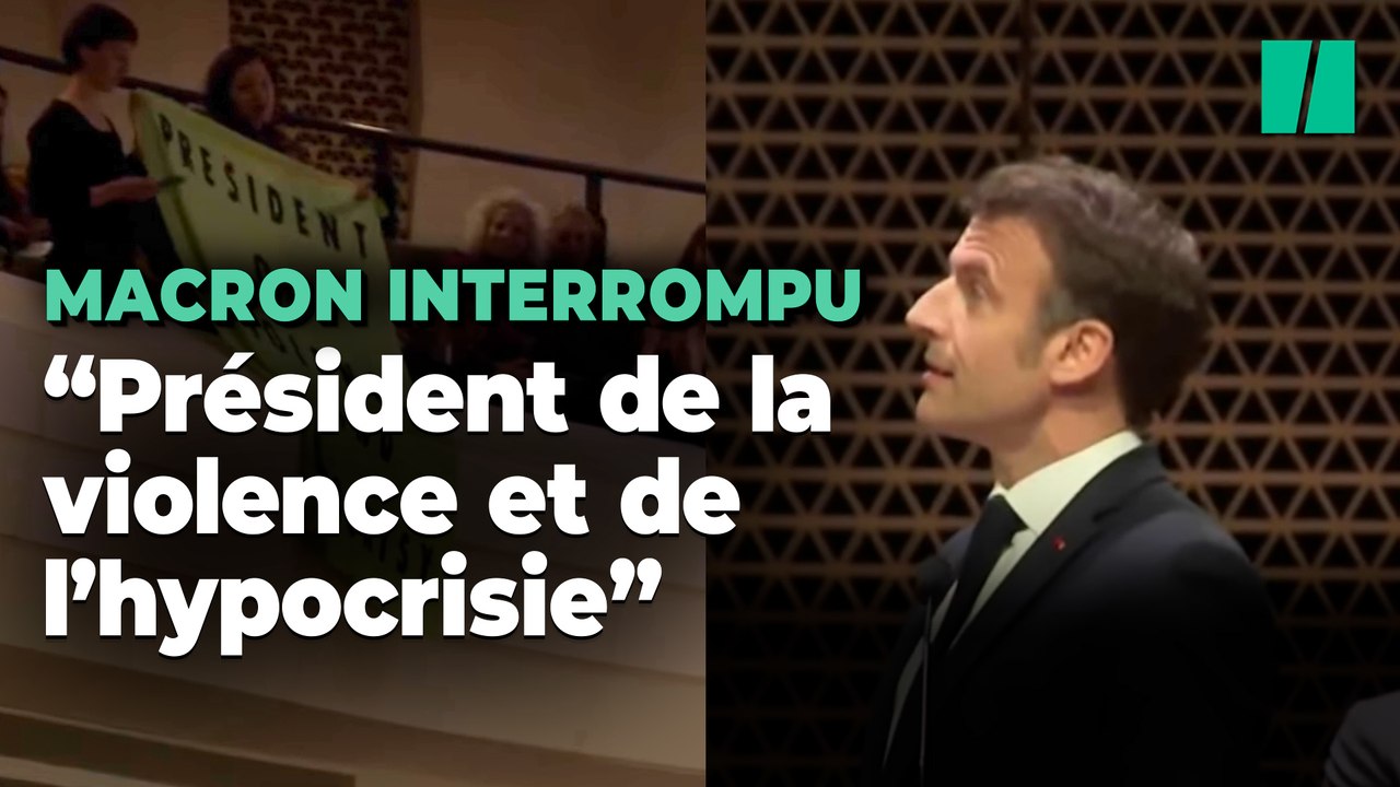 À La Haye, Macron interrompu par des manifestants