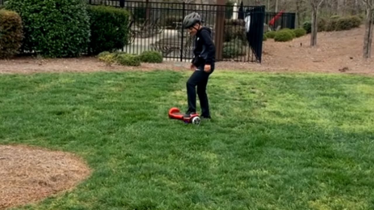 Youngling tries to put a new spin on hoverboarding, gets thrown to the ground