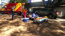 Motociclista fica ferido em acidente de trânsito na rua Paraná