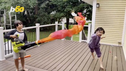 This Dad Is Killing It With This Homemade Prop Flamethrower and His Kids Are Loving It