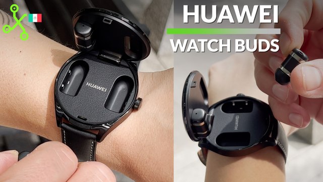 Smartwatch de HUAWEI con audífonos bluetooth ADENTRO | Huawei WATCH Buds