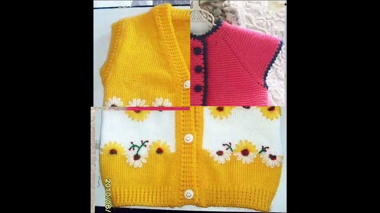 Very stylish handknitting and embroidery baby sweater design video