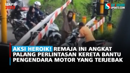 Aksi Heroik! Remaja Ini Angkat Palang Perlintasan Kereta Bantu Pengendara Motor yang Terjebak
