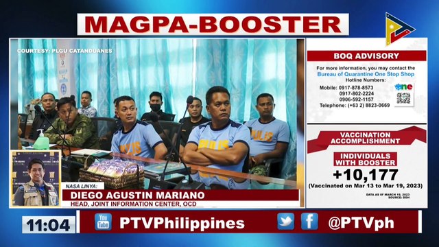 Signal #1, nakataas sa ilang lugar sa Luzon; Panayam kay Head, Joint Information Center ng Office of Civil Defense Diego Agustin Mariano