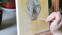 Talented Artist makes oil painting of a Light bulb *incredible artistry*