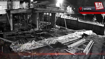 Isparta'daki inşaattan danslı hırsızlık kamerada