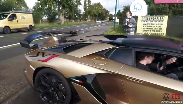 Lamborghini Aventador SVJ Roadster - DONUTS- Revs - Accelerations -