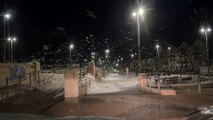 Storm in Cleveleys near Blackpool creates a snow effect
