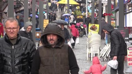 Edirne'de yağmur ve dolu etkili oldu