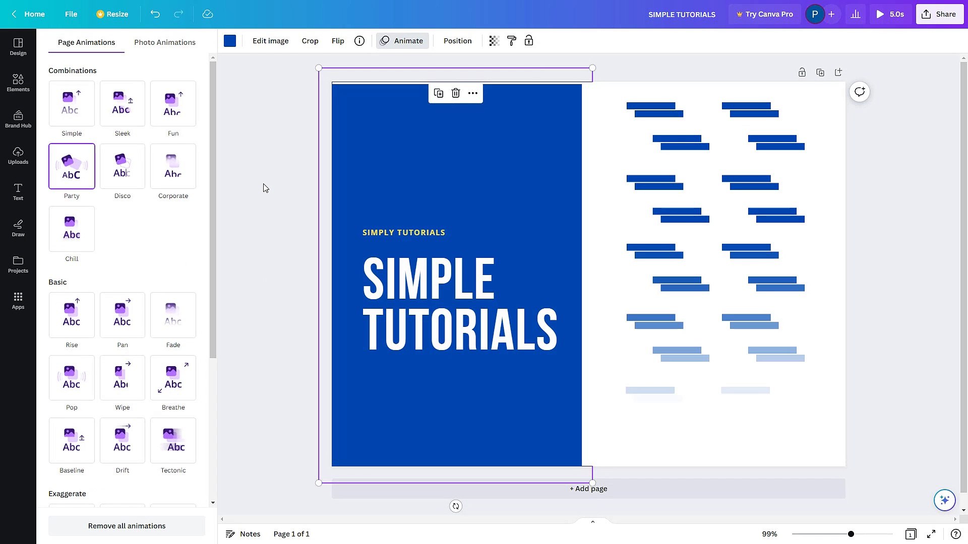 ⁣Canva Course Section 33 Applying Animations Preset and Individual Animations