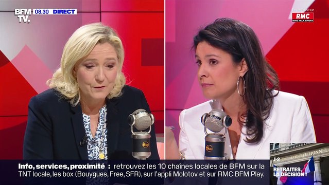 Apolline de Malherbe fait une étonnante comparaison face à son invitée Marine Le Pen dans Face à Face sur BFMTV