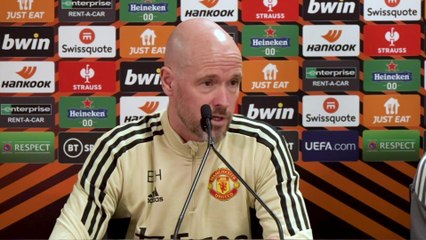 120423 Ten Hag and De Gea preview Sevilla Europa League quarter final