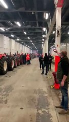 Vintage tractors onboard the ferry to Scotland