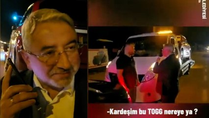 Çorum Belediye Başkanı, Togg'u taşıyan çekicinin önünü kesti: Kardeşim bu Togg nereye ya?