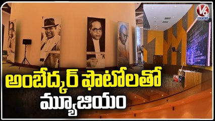 KCR and Prakash Ambedkar Visuals At 125 Feet Ambedkar Statue | Tank Bund | V6 News