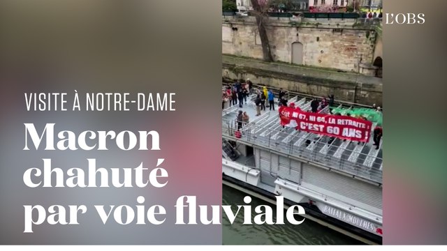 La CGT manifeste sur un bateau-mouche à Notre-Dame contre Macron et la réforme des retraites