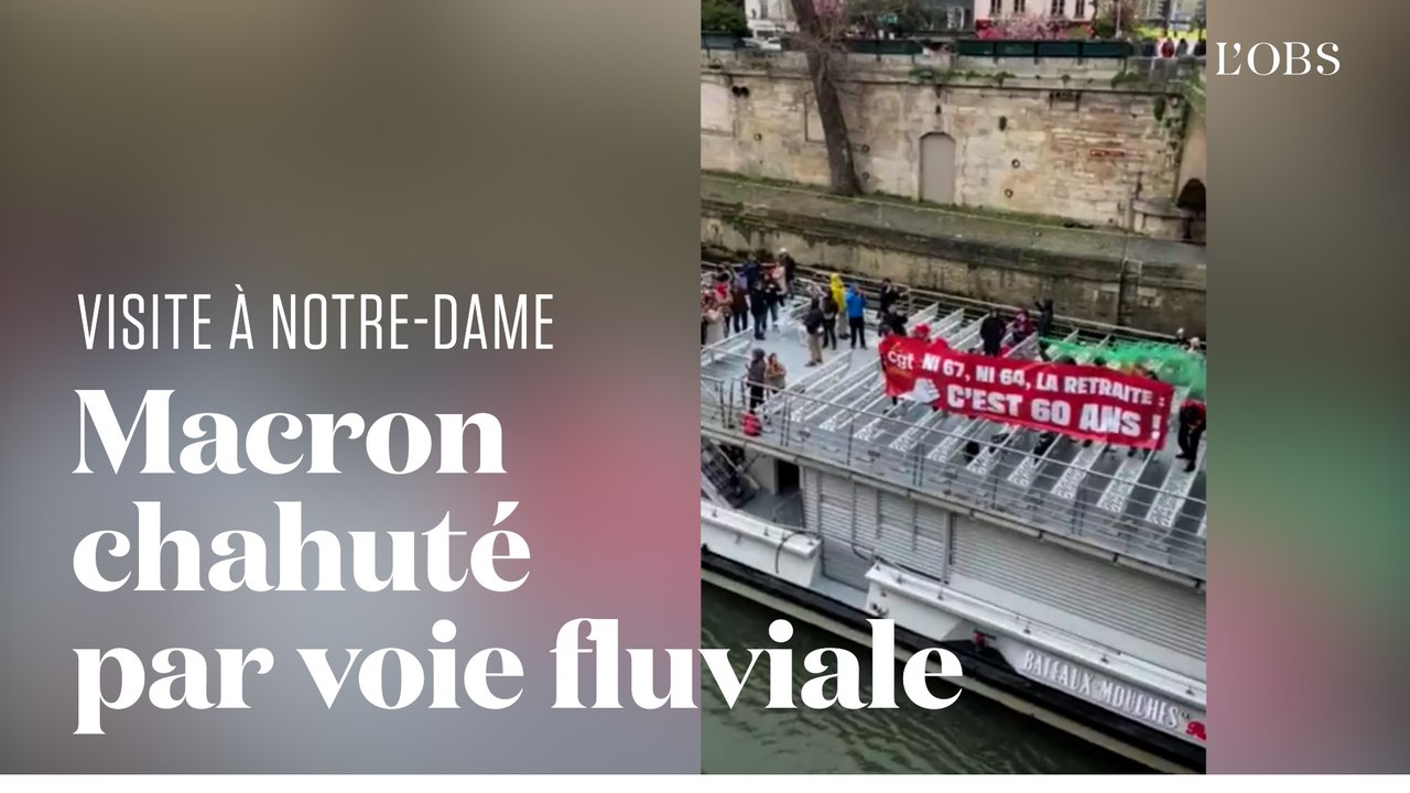 La CGT manifeste sur un bateau-mouche à Notre-Dame contre Macron et la réforme des retraites