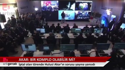 İptal olan törende Hulusi Akar'ın sorusu ekrandan duyuldu: 'Bir komplo olabilir mi?'