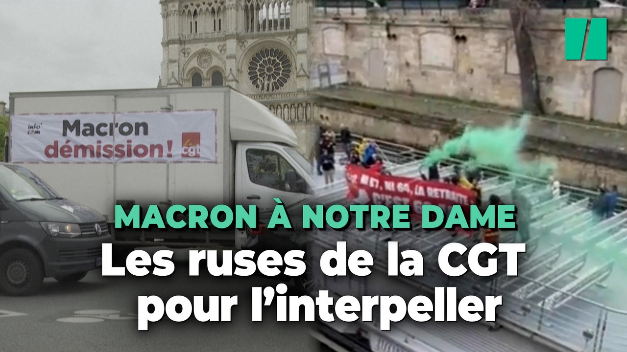 Réforme des retraites : en camion ou en bateau, la CGT interpelle Macron à Notre-Dame