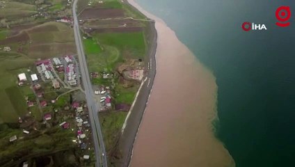 Sel suları Van Gölü’nü kahverengiye boyadı