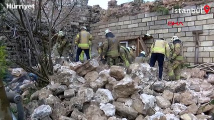 Silivrikapı’da bulunan surlarda çökme meydana geldi