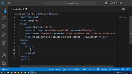 Eliminar los espacios de una cadena en JavaScript