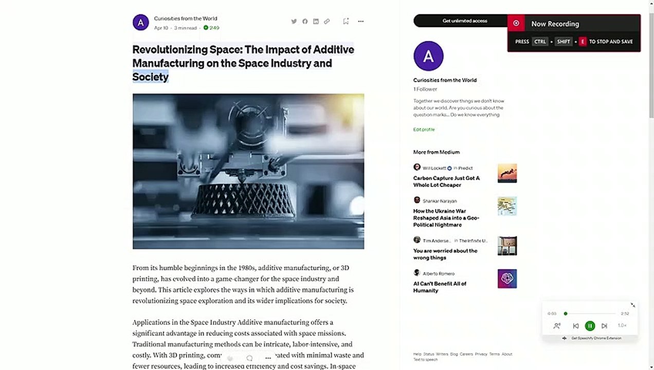 Revolutionizing Space The Impact of Additive Manufacturing on the Space Industry and Society