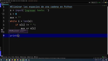 Eliminar los espacios de una cadena en Python