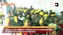 Hugo Passalacqua y Lalo Stelatto junto a directivos de la UOCRA entregaron certificados de capacitación a obreros y obreras de Posadas