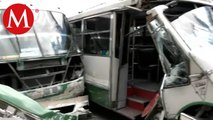 Chocan microbuses en la GAM, hay al menos siete lesionados