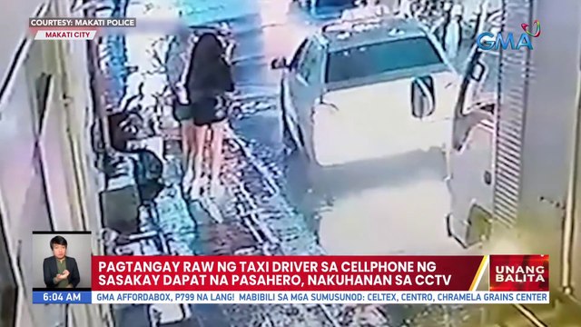 Pagtangay raw ng taxi driver sa cellphone ng sasakay dapat na pasahero, nakuhaan sa CCTV | UB