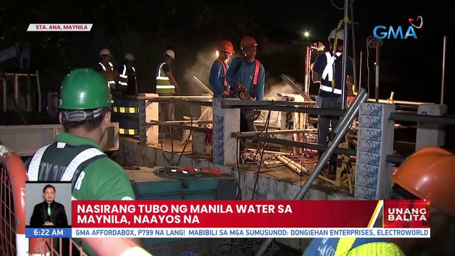 Nasirang tubo ng Manila Water sa Maynila, naayos na | UB