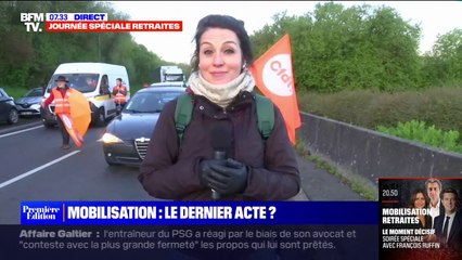 Retraites: opération de tractage en cours sur les routes à Rennes avant la manifestation