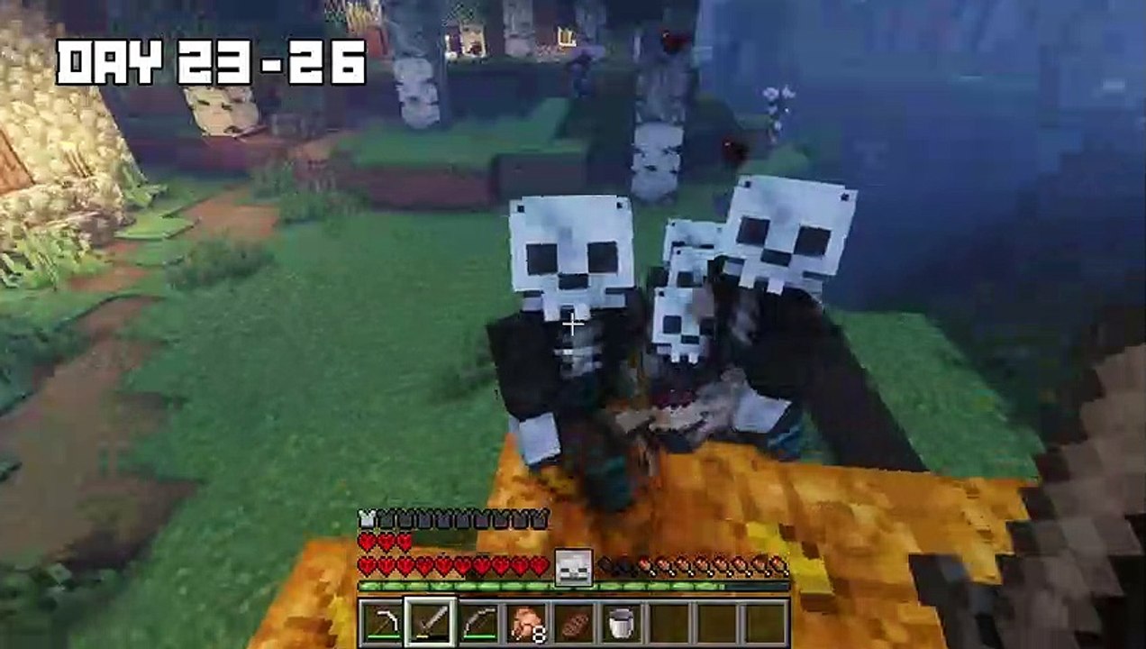 I Survived 100 DAYS as a SKELETON in HARDCORE Minecraft!