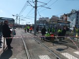 İstanbul'da tramvay raydan çıktı