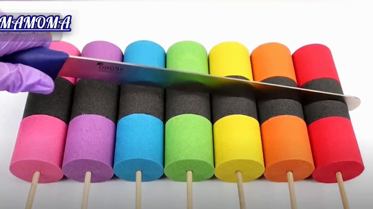 How to Make Rainbow Sand Sticks with Black Sand DIY Satisfying Video for Children