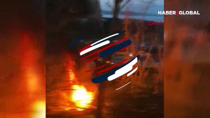 Ağaçlık alana uçan araç yandı: 1 ölü