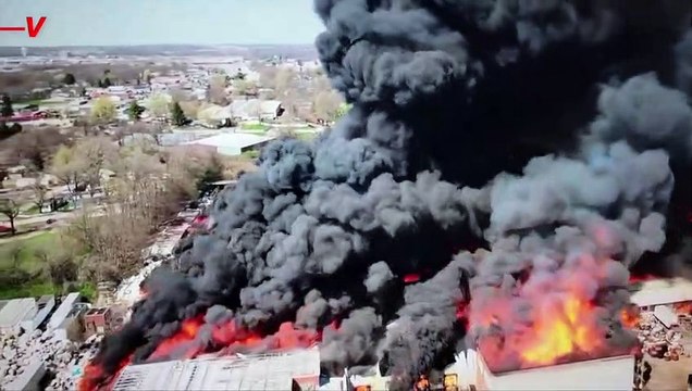 Black Smoke Continues to Rise From Richmond Recycling Plant Inferno Nearly Two Days After It Started