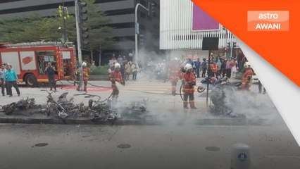 13 motosikal terbakar, kawasan KLCC diselubungi asap hitam